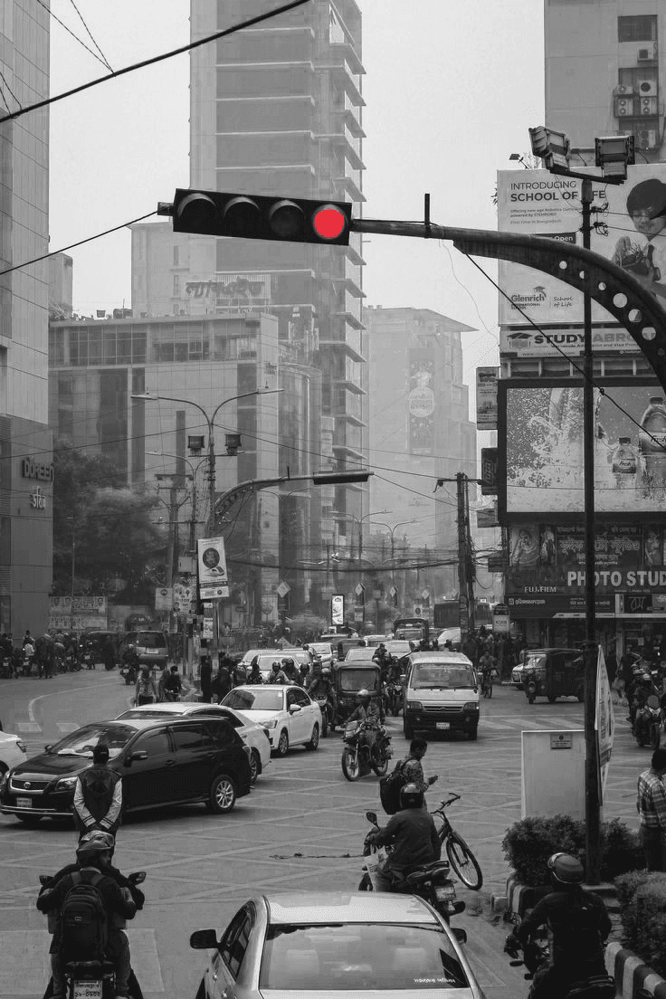 A street scene in Dhaka, Bangladesh