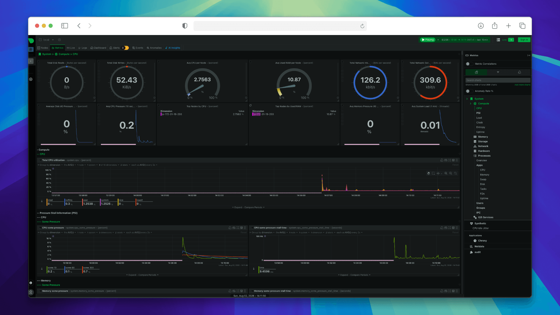 AWS EC2 NetData Infrastructure Monitoring screenshot 1