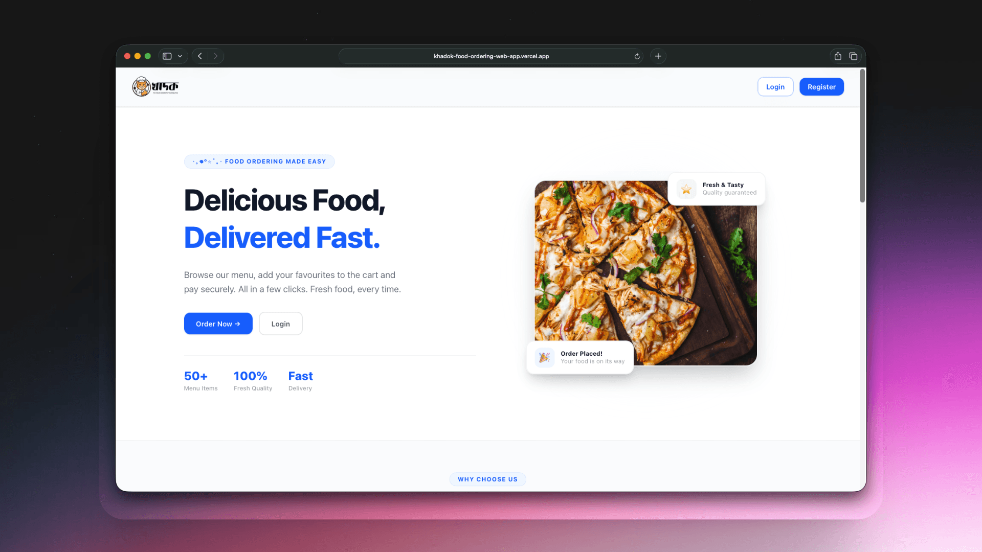 Khadok: Food ordering web-app screenshot 1